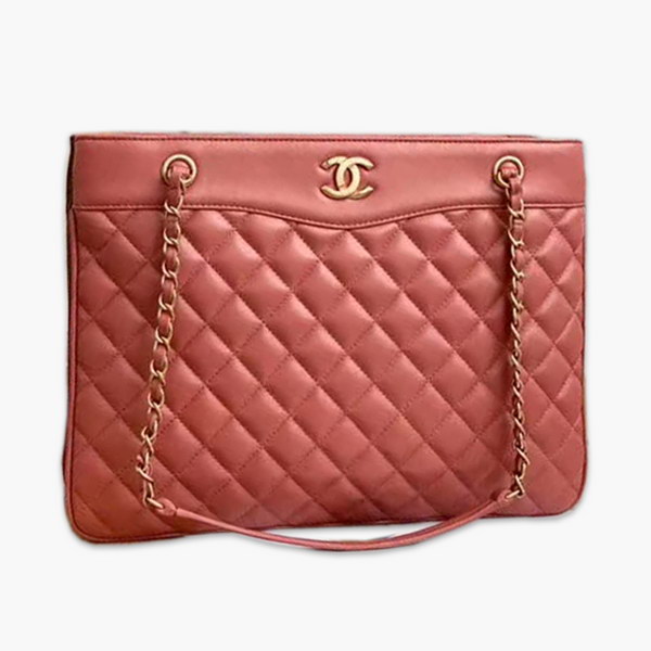 【原版皮】香奈儿/Chanel 购物袋，明星贵妇们的最佳新宠，小香棱格概念，皮链袋，双C标志，一眼钟情，采用进口小羊皮，柔软细腻，皮质独特，纹络更显高档质感，款号：57030