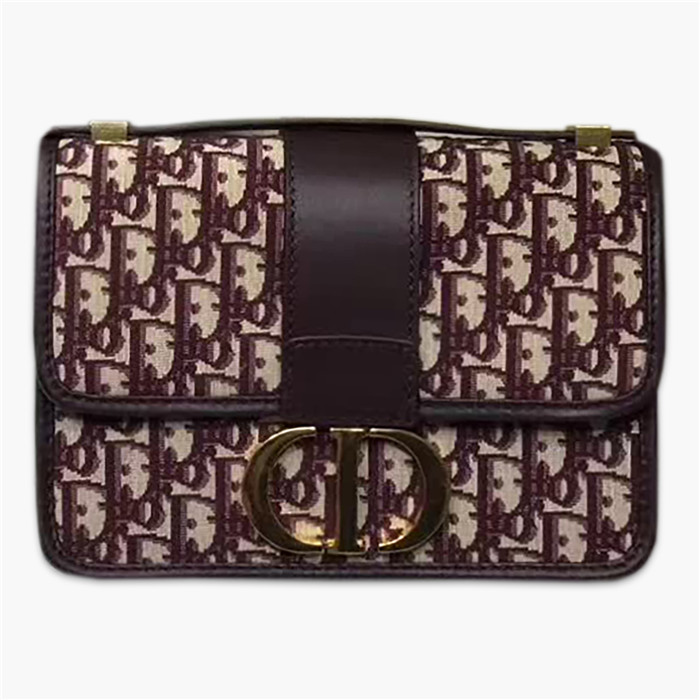 【原版皮】迪奥/Dior 30 MONTAIGNE手袋，选用Oblique提花帆布搭配同色系牛皮皮革裁制而成，饰以标志性“CD”字母锁扣，背面点缀30 Montaigne立体压印装饰，款号：M9203