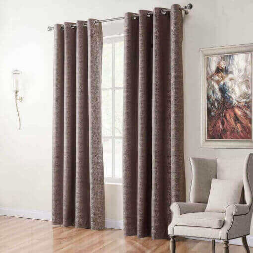 Woodgrain Polyester Jacquard Grommet Diamond Soft Panel Curtain Drape Sander