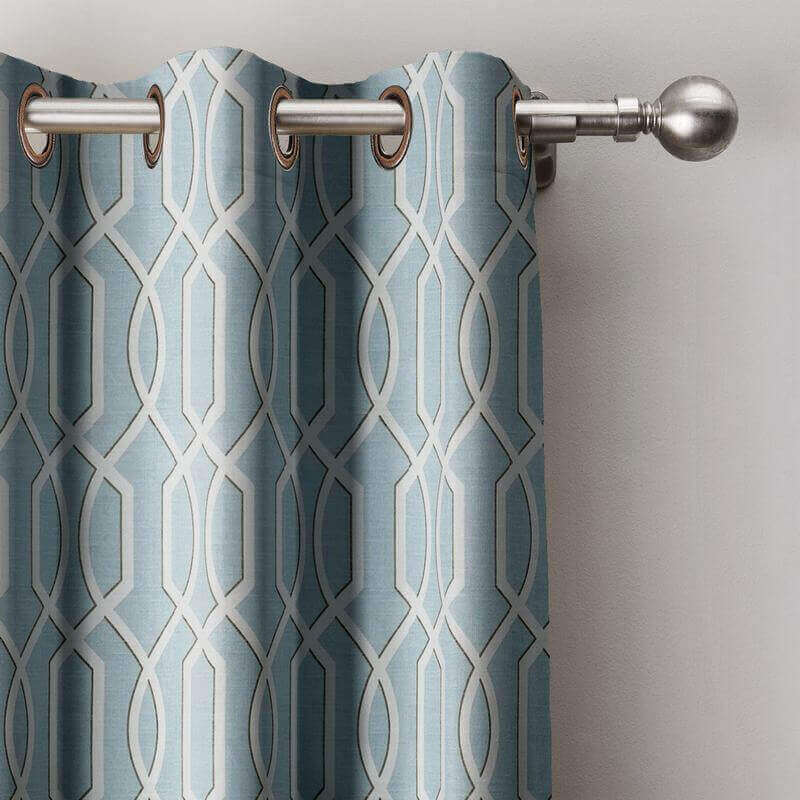 Trellis Hexagon Printed Curtain Antique Bronze Grommet Blackout Lining Drape Panel BQ66270