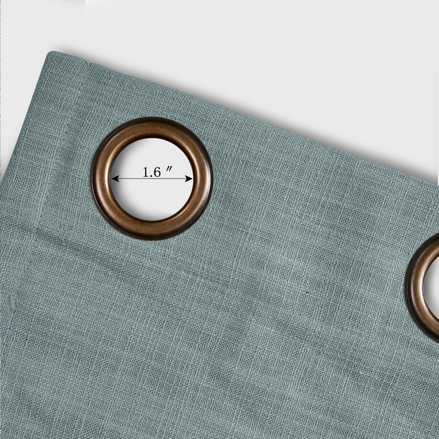 Antique Bronze Grommet Fuax Linen Window Curtain with Blackout Lined LIZ