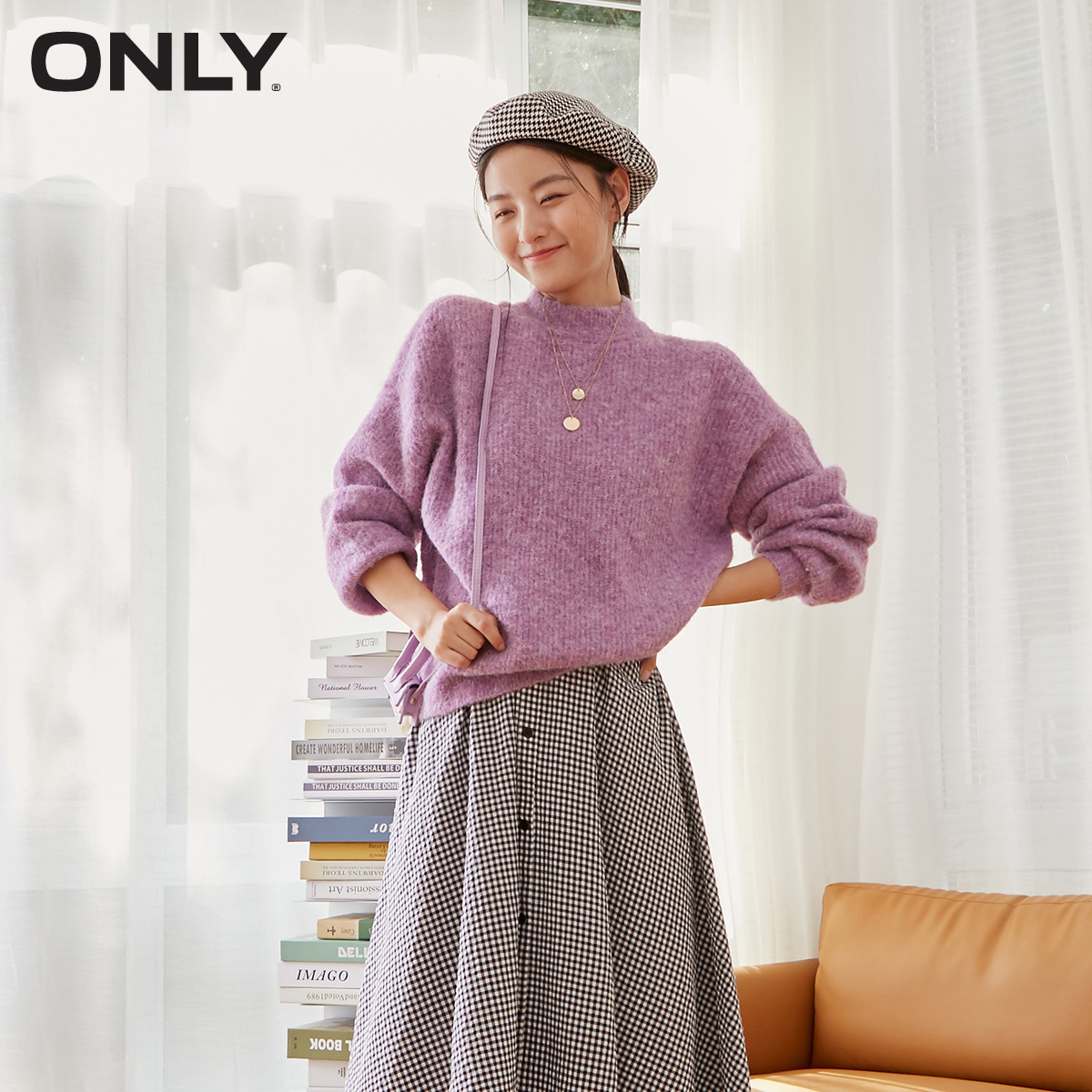 ONLY2020 autumn new pure color wool lazy loose wool knit sweater women | 120424040