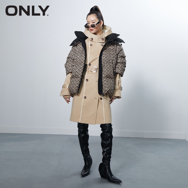 ONLY winter new full print loose short down jacket women | 121423066