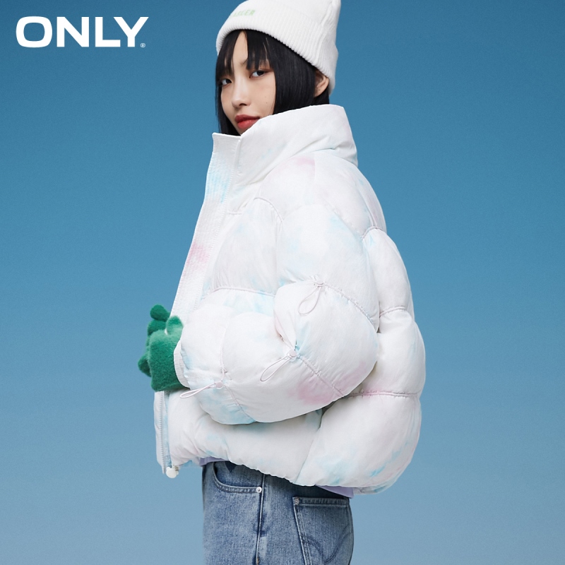 ONLY short tie-dye adjustable drawstring short down jacket women | 121423001