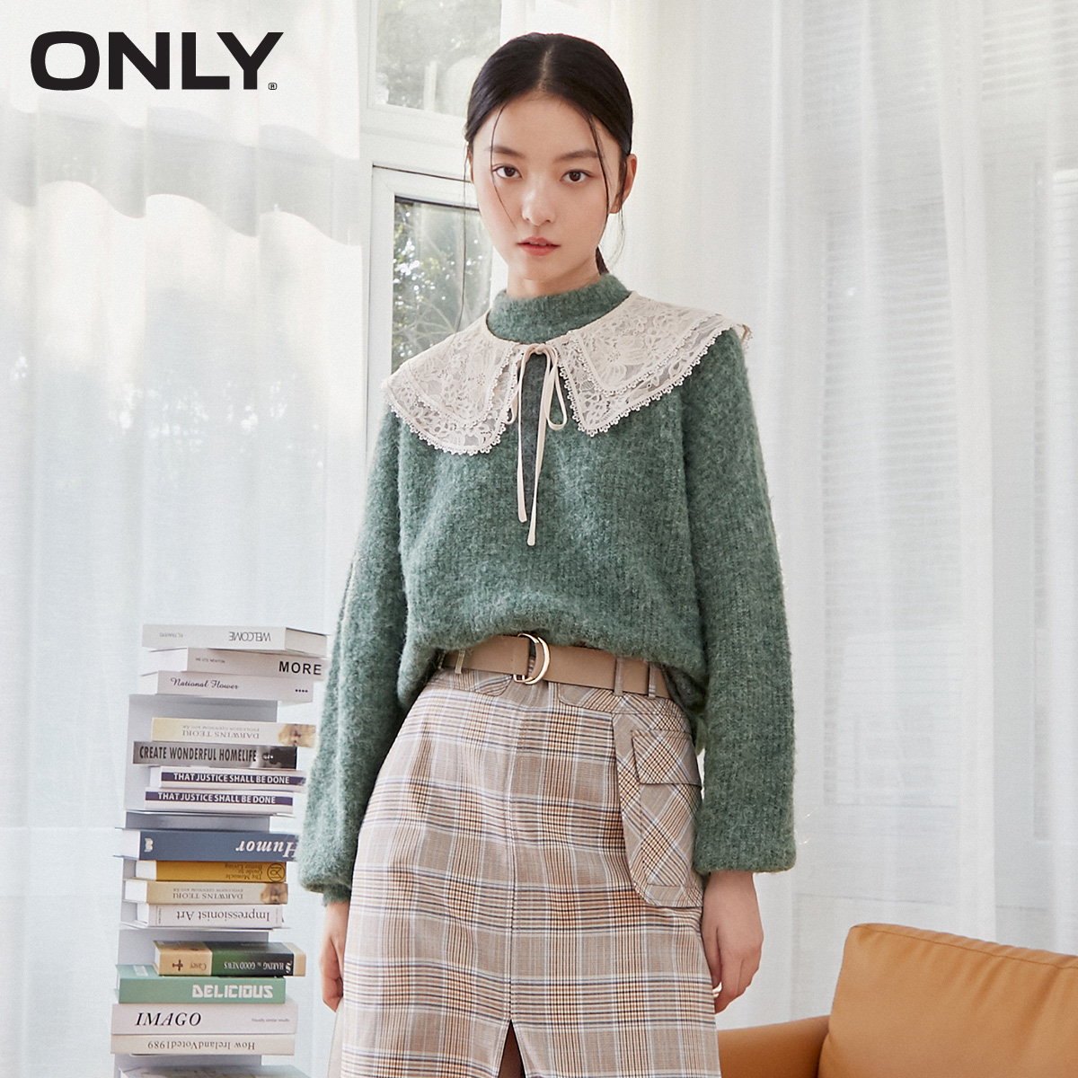 ONLY2020 autumn new pure color wool lazy loose wool knit sweater women | 120424040