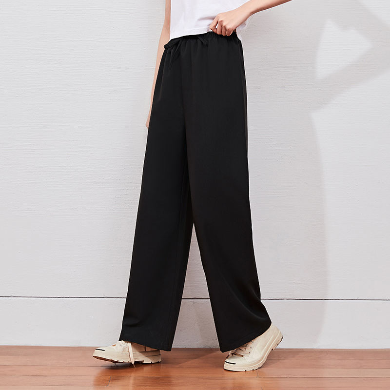two duo SEMIR Casual Trousers Women'S Loose Straight-Leg Pants Drape 2021 Summer New Style Thin Trend Khaki Casual Pants