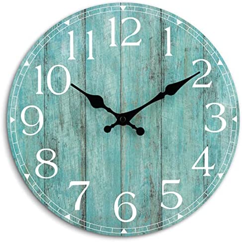 HYLANDA 12 Inch Wall Clock - Kitchen Silent Non-Ticking Wall Clocks Battery Operated - Rustic Clock for Living Room Decor,Farmhouse,Bathroom,Bedroom (Gray)
