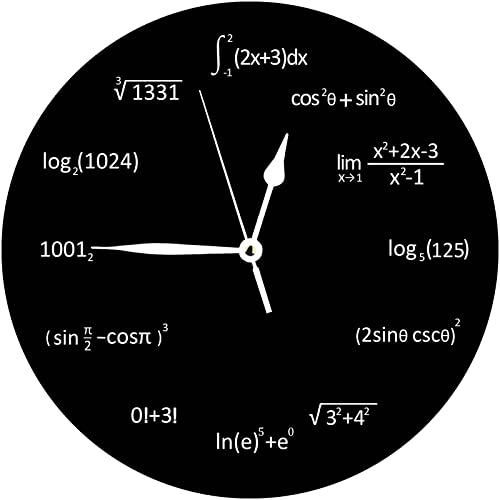 Classroom Wall Clock Math Themed Decor 14 Inch Battery Operated for Living Room ,Bedroom ,Office,Teacher School