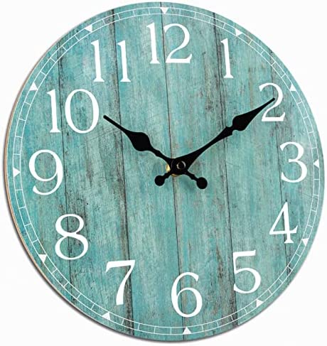 HYLANDA 12 Inch Wall Clock - Kitchen Silent Non-Ticking Wall Clocks Battery Operated - Rustic Clock for Living Room Decor,Farmhouse,Bathroom,Bedroom (Gray)