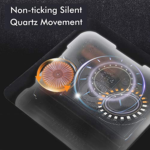 NIKKY HOME Rustic Farmhouse Solid Wood Wall Clock - 12 Inch Battery Operated Silent Non Ticking Distressed Wooden Shiplap Clock for Kitchen, Living Room, Bedroom, Office