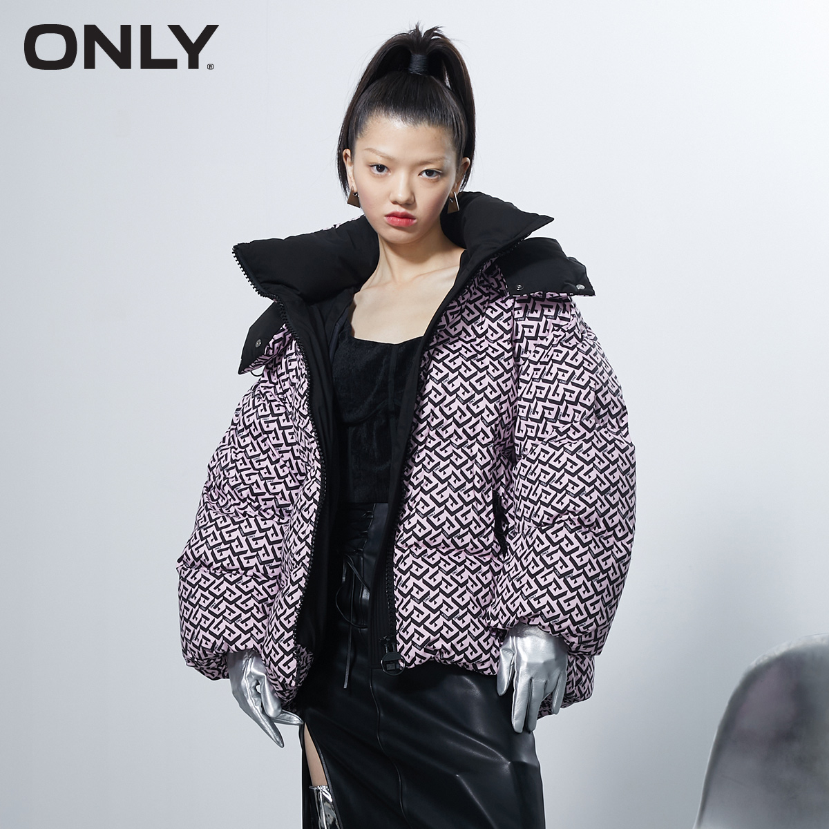 目目 ten ONLY winter new full print loose short down jacket women | 121423066