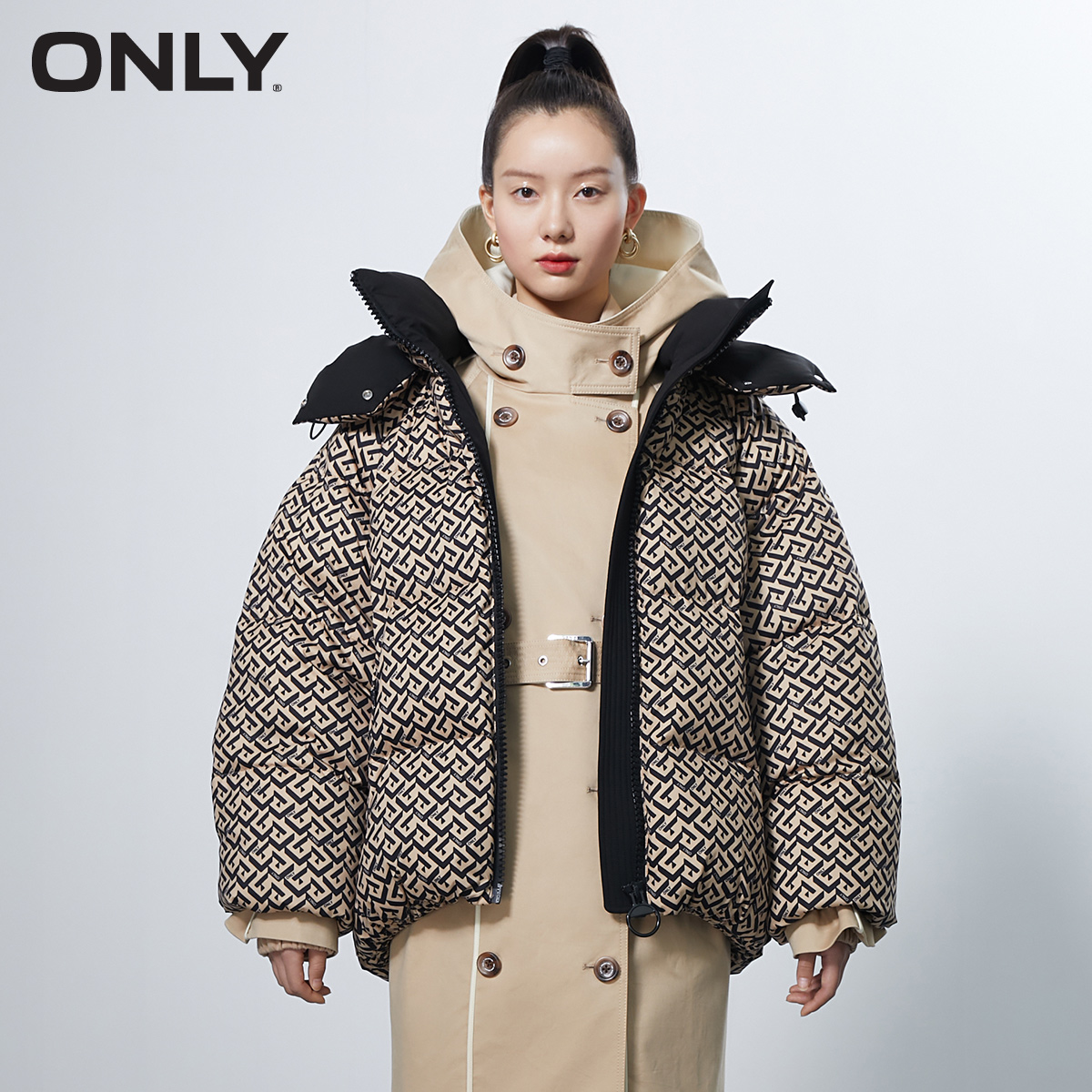 目目 ten ONLY winter new full print loose short down jacket women | 121423066