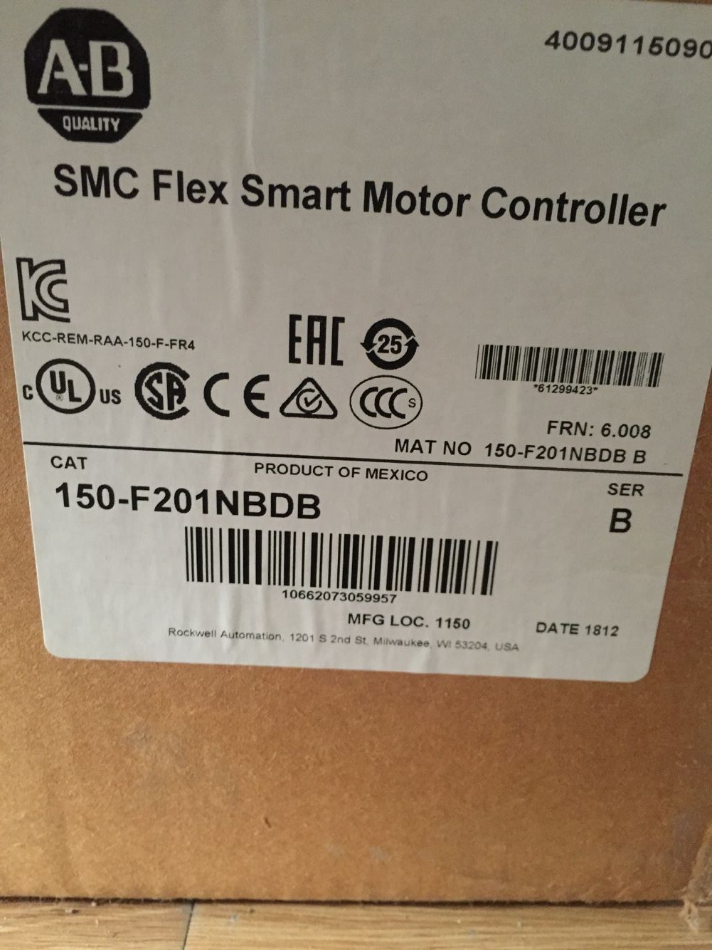 150-F201NBDB Allen Bradley Original New factory Sealed Motor
