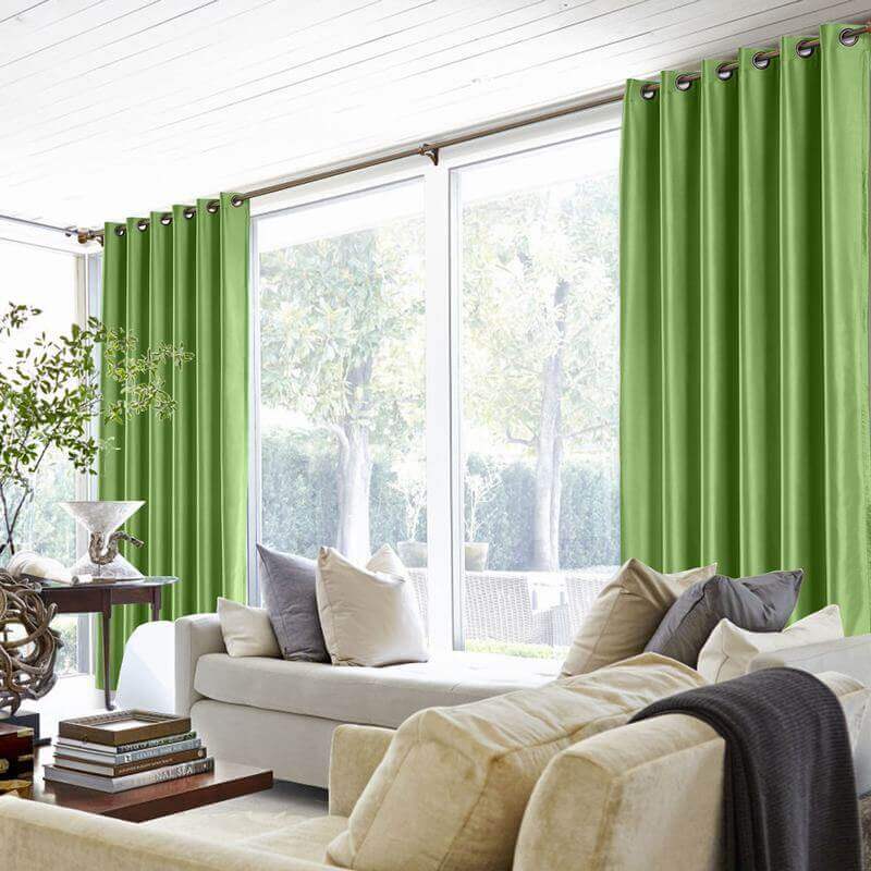 Polyester Cotton Silk Curtain Drape Panel in Antique Bronze Grommet with Blackout Lined LHZ