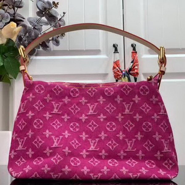 【原版皮】路易威登/LV 中古系列牛仔布手提包，选用丹宁材质铺陈Monogram图案，彰显手袋的同时囊括功能性细节，精巧点缀金色金属件，款号：M44464