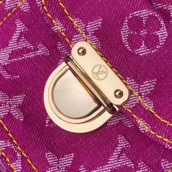 【原版皮】路易威登/LV 中古系列牛仔布手提包，选用丹宁材质铺陈Monogram图案，彰显手袋的同时囊括功能性细节，精巧点缀金色金属件，款号：M44464