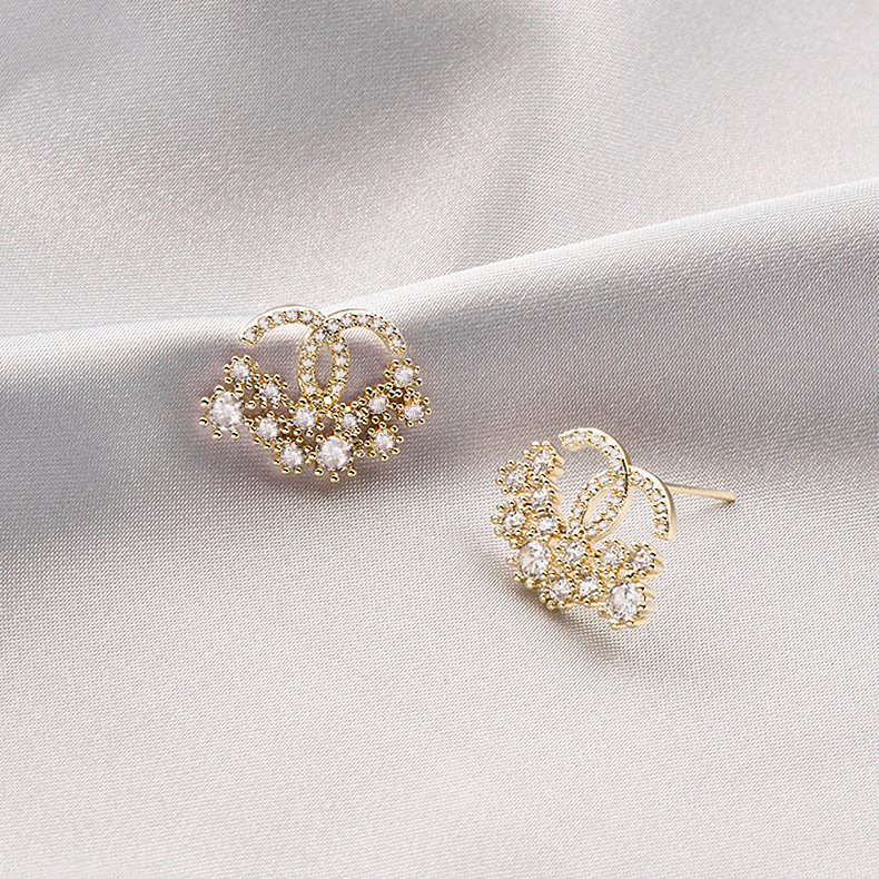 韩国S925银针小清新耳环百搭气质心形珍珠耳饰个性防过敏耳钉批发