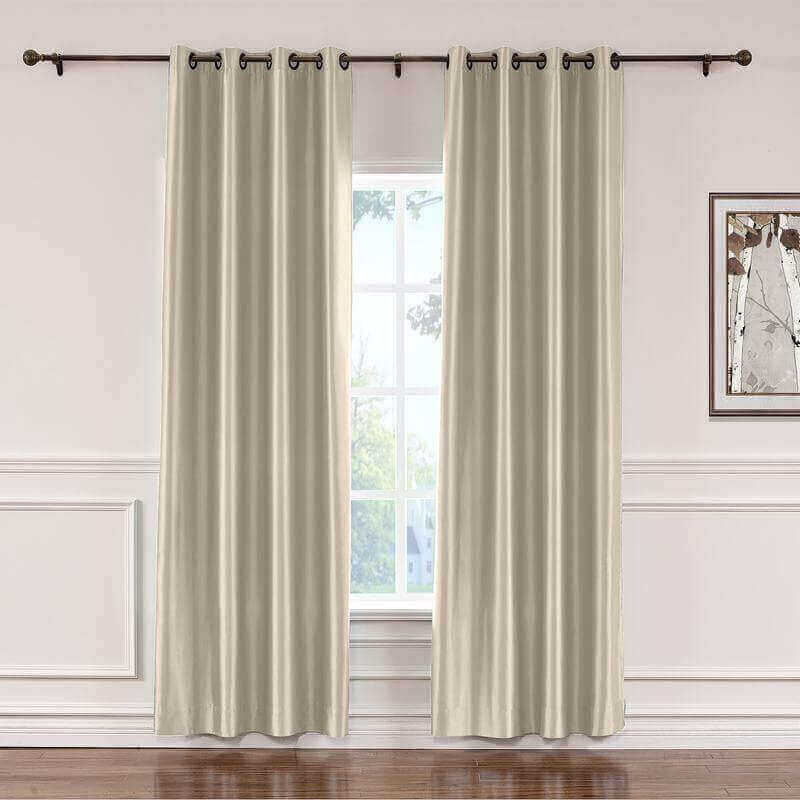 CUSTOM Lao Hang Zhou Beige Polyester Cotton Thermal Insulated Curtain