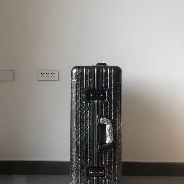 日默瓦/rimowa  x Supreme联名蜘蛛网，全铝箱体，二次氧化蜘蛛网，无极变速弹跳拉杆