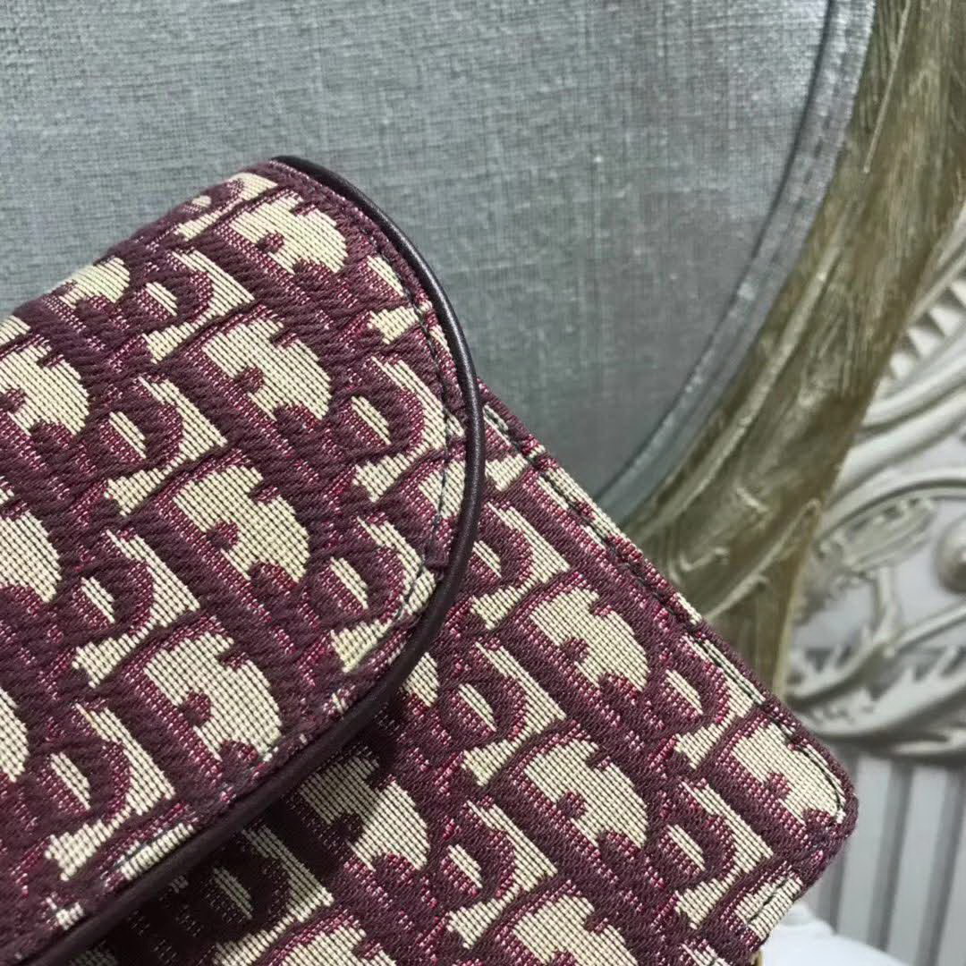 【原版皮】迪奥/Dior 链条包，选用Oblique提花帆布搭配同色系牛皮皮革裁制而成，缀以D字徽标设计，拆了链条又能当手包，另配：手挽带一条