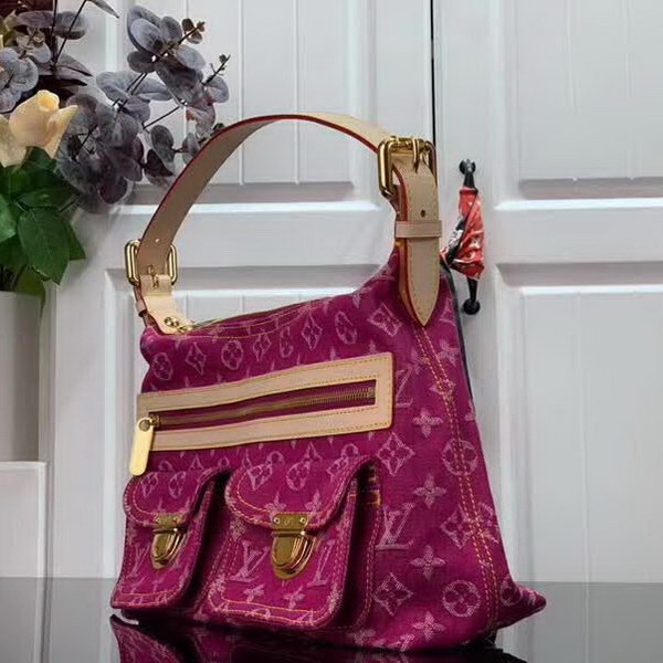 【原版皮】路易威登/LV 中古系列牛仔布手提包，选用丹宁材质铺陈Monogram图案，彰显手袋的同时囊括功能性细节，精巧点缀金色金属件，款号：M44464