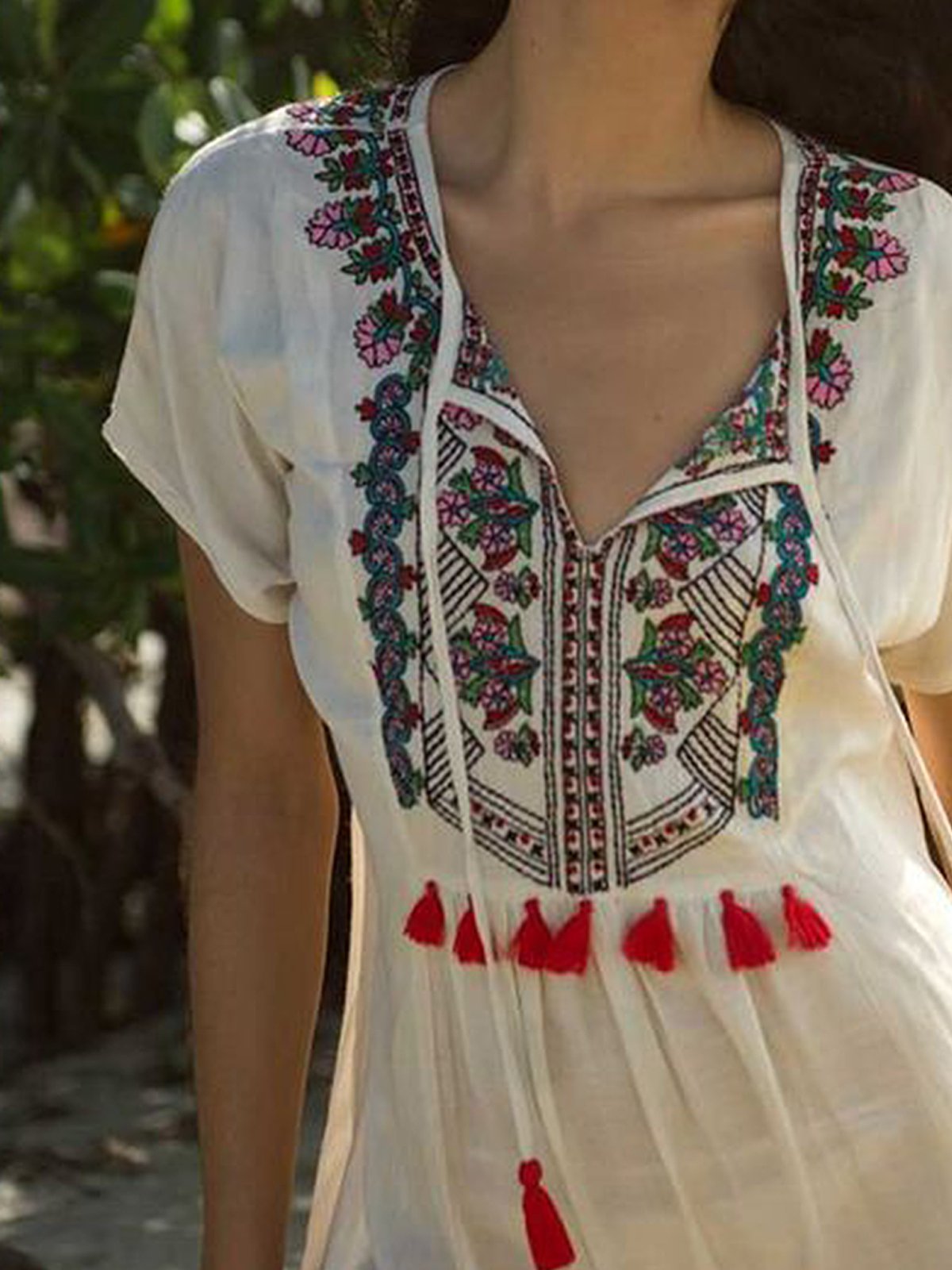 Short Sleeve Floral Casual Dresses