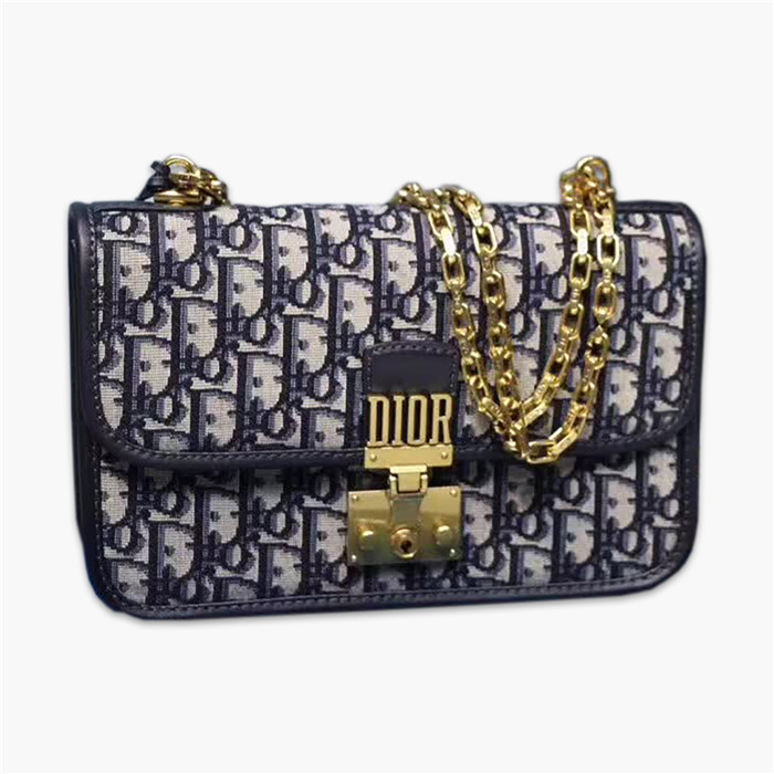 【原版皮】迪奥/Dior 肩背包，选用Oblique提花帆布搭配同色系牛皮皮革裁制而成，饰以品牌字母徽标锁扣