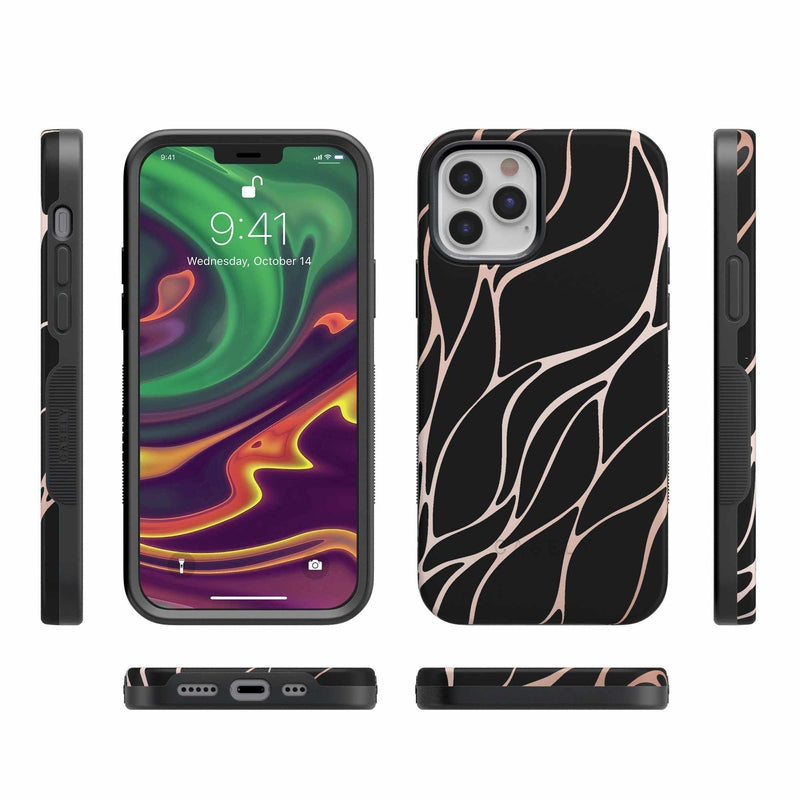 Black and Gold Metallic Waves Case