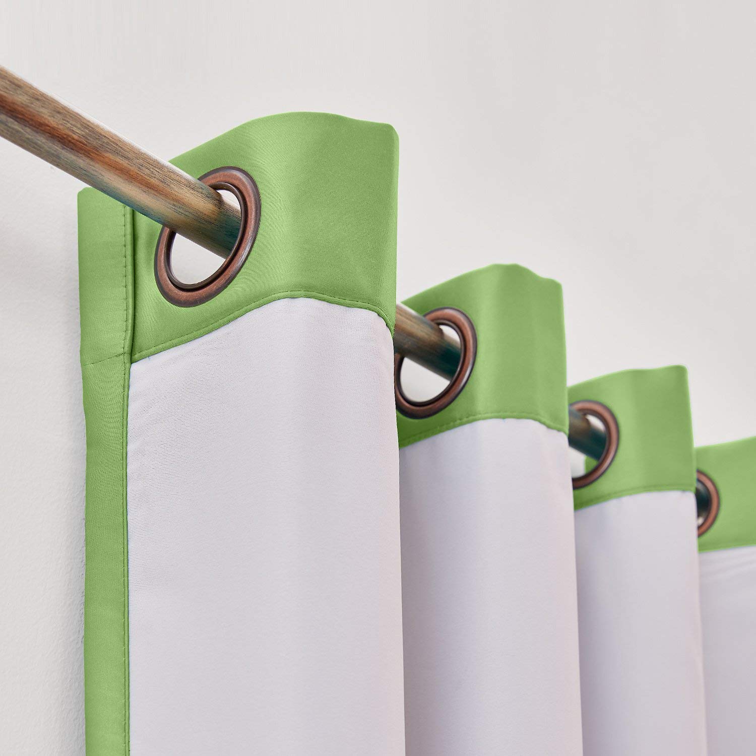 Polyester Cotton Silk Curtain Drape Panel in Antique Bronze Grommet with Blackout Lined LHZ