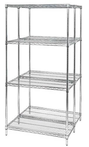 Quantum Storage Systems Chrome Wire Shelving Unit