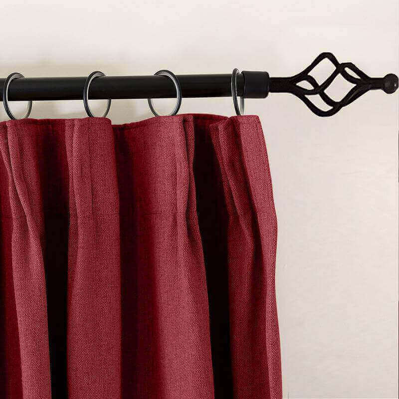 CUSTOM Olive Burgundy Luxury Textured Faux Linen Curtain