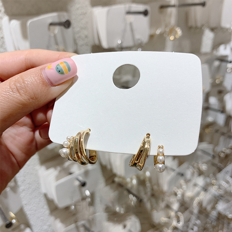 韩国S925银针小清新耳环百搭气质心形珍珠耳饰个性防过敏耳钉批发