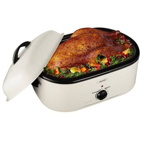 Roaster Oven with Self-Basting Lid | 20 qt, Stainless Steel White