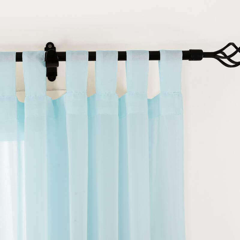 CUSTOM Scandina Sky Blue Indoor Outdoor Sheer Curtain Voile Drapery