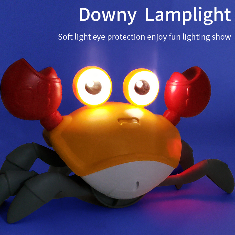 Sensing Crawling Crab, Tummy Time Baby Toys, Interactive Walking Dancing Toy with Music Sounds & Lights, Infant Fun Birthday Gif