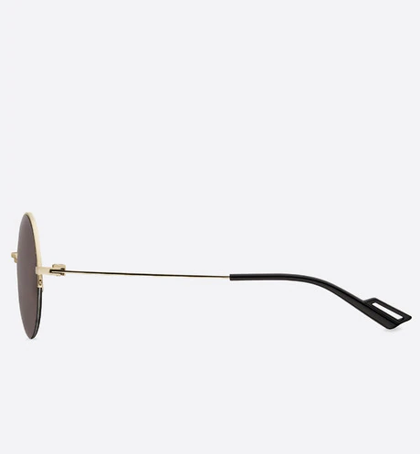 Dior180.2F Gold-Tone Metal Round Sunglasses with Black Temples
