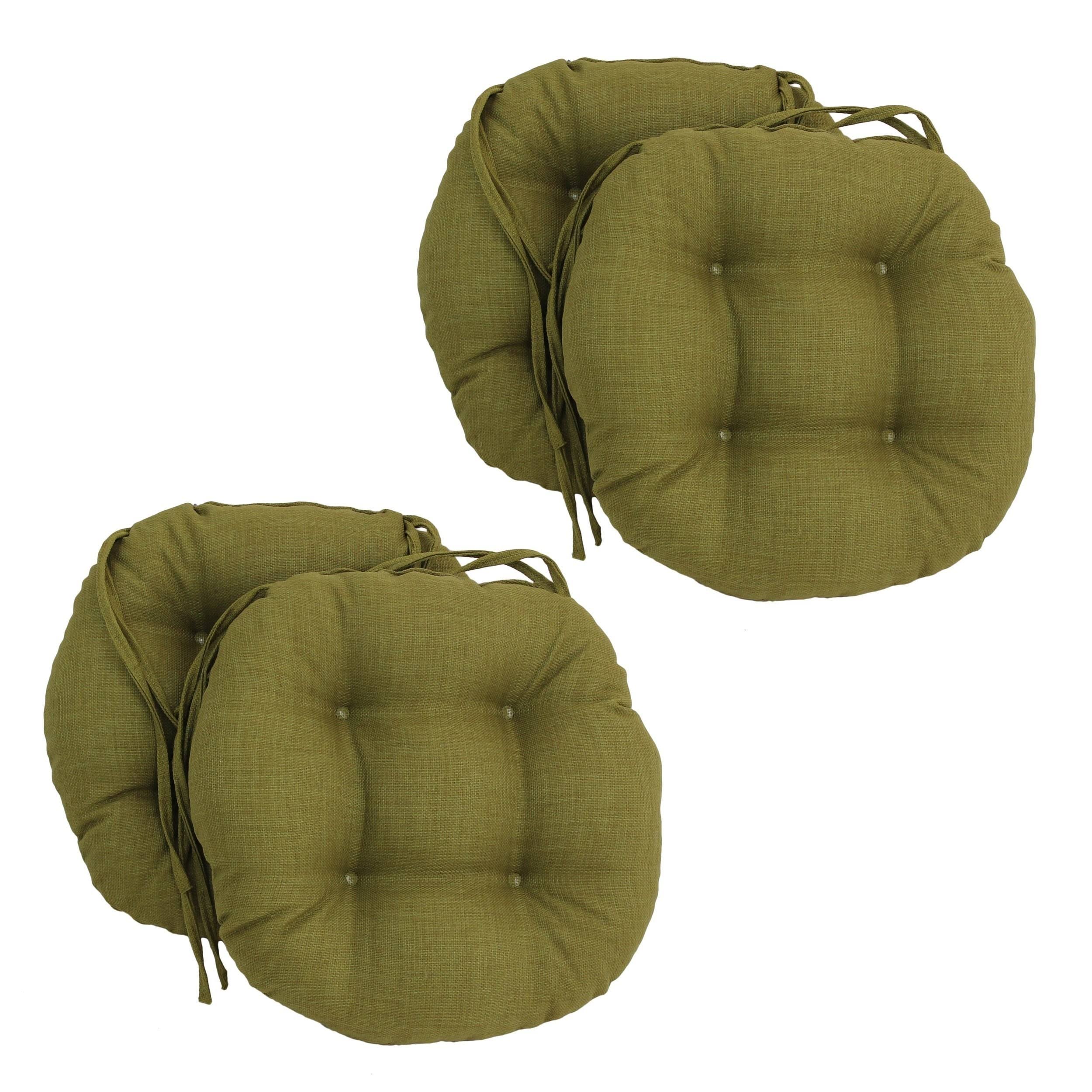 Blazing Needles 16-inch Outdoor Spun Polyester Tufted Chair Cushion (Set of 4)