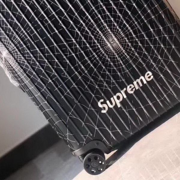 日默瓦/rimowa  x Supreme联名蜘蛛网，全铝箱体，二次氧化蜘蛛网，无极变速弹跳拉杆