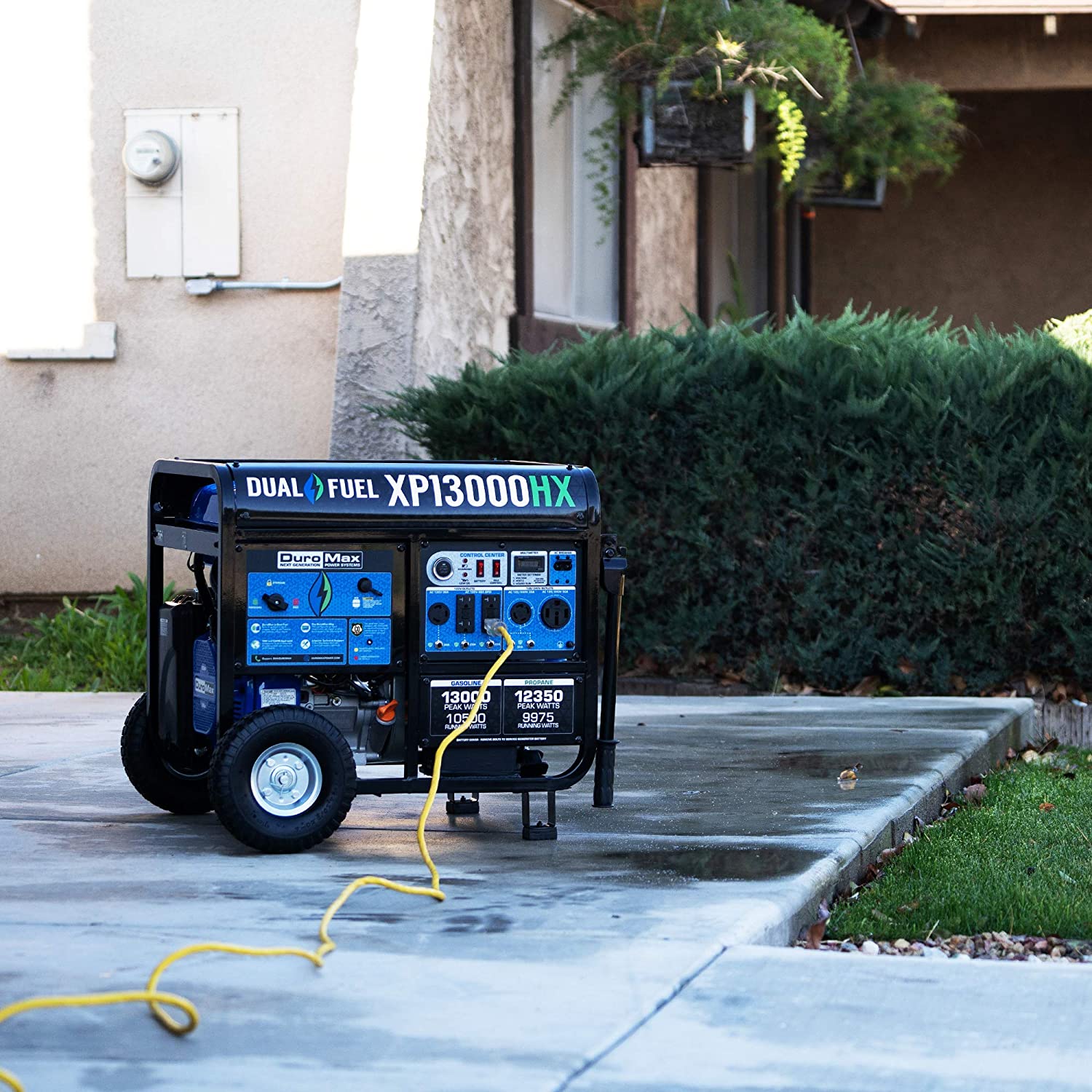 DuroMax XP13000HX Dual Fuel Portable Generator-13000 Watt Gas or Propane Powered Electric Start w/CO Alert, 50 State Approved, Blue