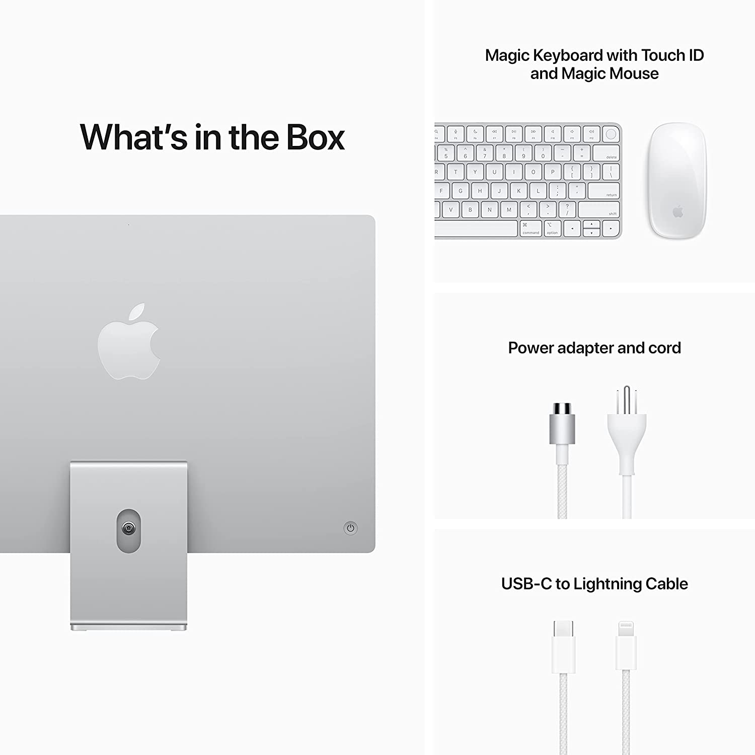 2021 iMac (24-inch, M1 chip with 8‑core CPU and 8‑core GPU, 8GB RAM, 512GB) - Silver