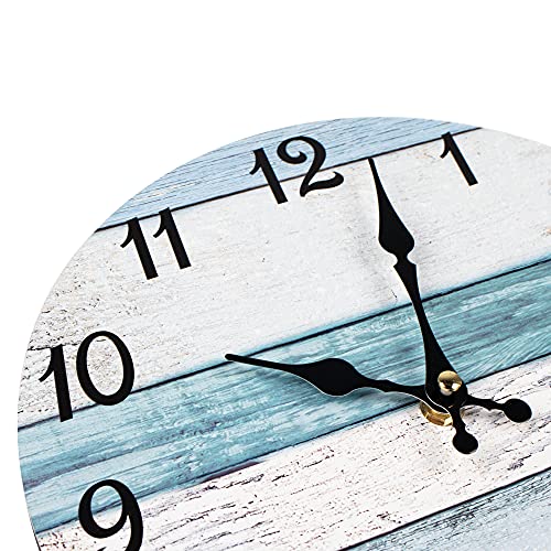 Homotte Wall Clock, 10 Inch Battery Operated Clocks Living Room Decor, Silent Non-Ticking Bathroom Wall Clock, Round Country Retro Rustic Style Wall Clock for Christmas Home Bedroom Office