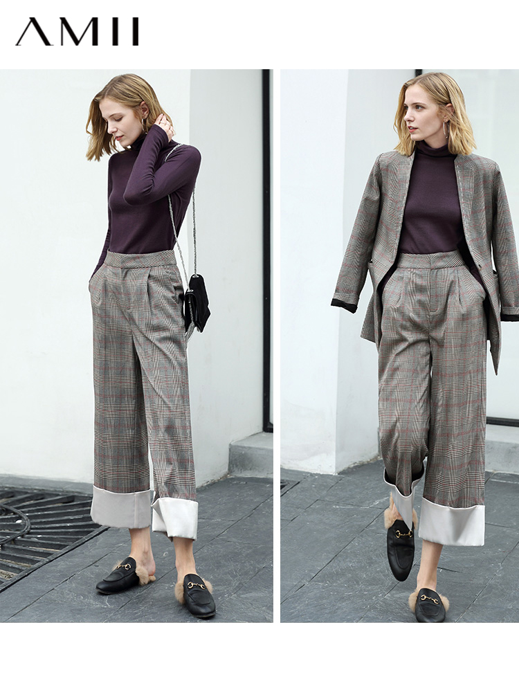 复制复制两个规格无规格图 AMII Minimalism Autumn Winter Women's Sweater Causal Solid Basic Turtleneck Sweaters For Women Women's sweater Tops 12020216