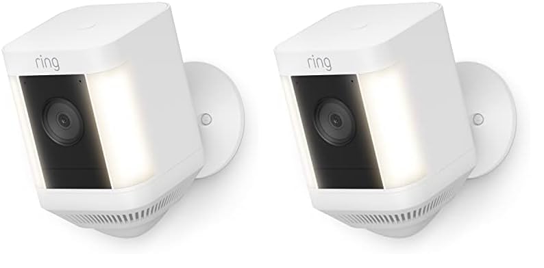 Ring Spotlight Cam Plus, Battery | Two-Way Talk, Color Night Vision, and Security Siren (2022 release) - White